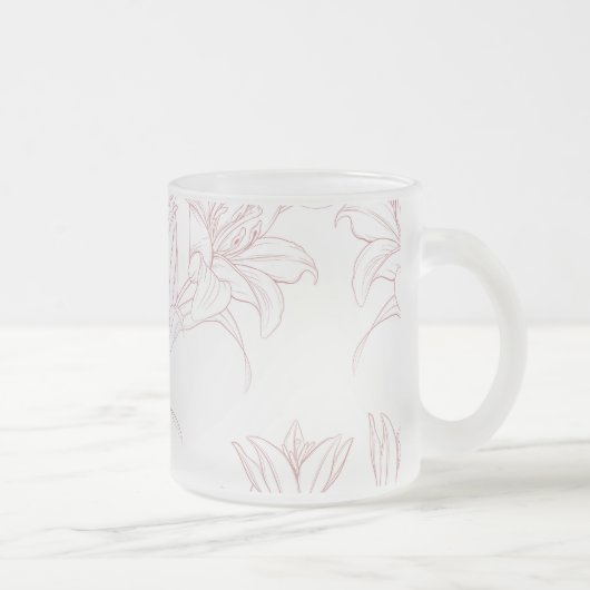 Flowers Patroon 10 Matglas Koffiemok (Rechts)