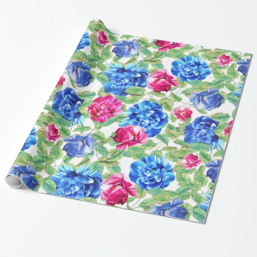 Flowers Patroon Cadeaupapier (Uitgerold)