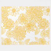 Flowers Patroon Fleece Deken (Voorkant (Horizontaal))