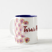 Flowers Patroon Tweekleurige Koffiemok (Voorkant links)