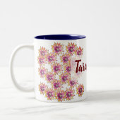 Flowers Patroon Tweekleurige Koffiemok (Links)