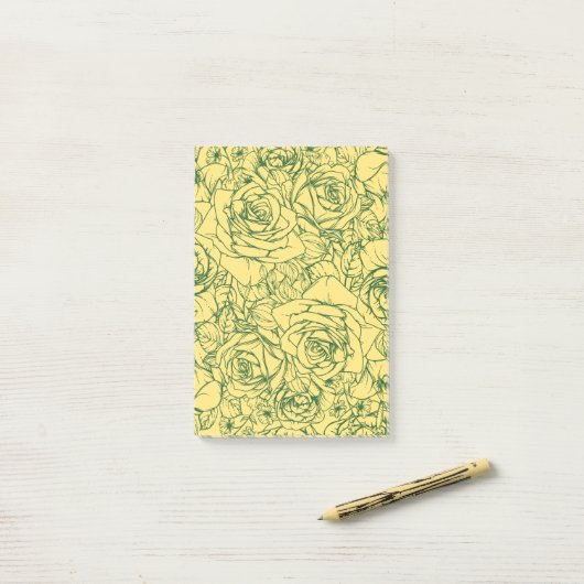 Flowers Pattern 15 Post-it® Notes (Op bureau)