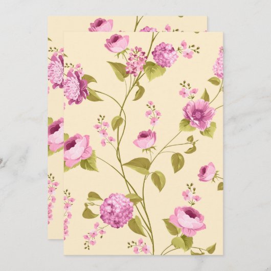 Flowers Pattern 16 Bedankkaart (Voorkant / Achterkant)