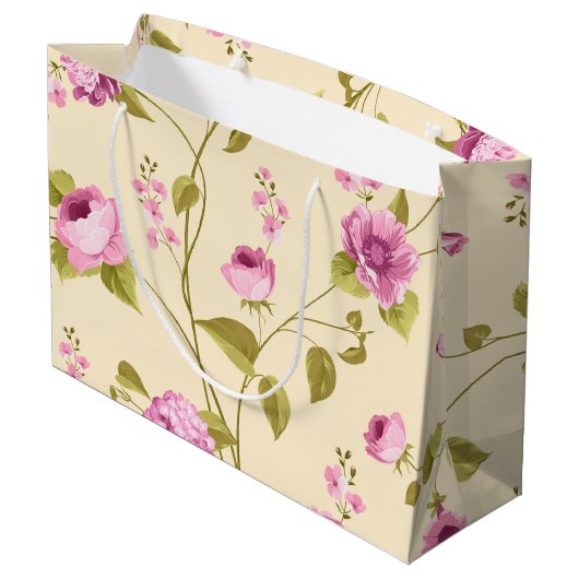Flowers Pattern 16 Groot Cadeauzakje (Achterkant Gekanteld)
