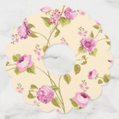 Flowers Pattern 16 Wijnglaslabel (Voorkant)