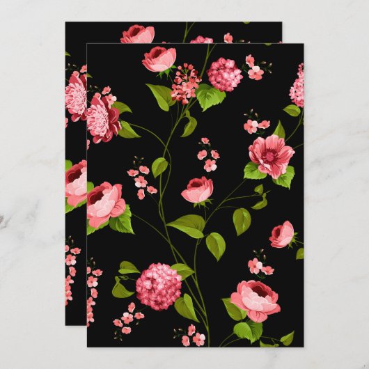 Flowers Pattern 18 Bedankkaart (Voorkant / Achterkant)