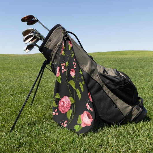 Flowers Pattern 18 Golfhanddoek (Groen)