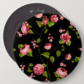 Flowers Pattern 18 Ronde Button 6,0 Cm (Voorkant /achterkant)