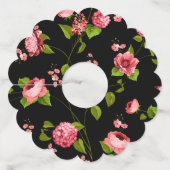 Flowers Pattern 18 Wijnglaslabel (Voorkant)