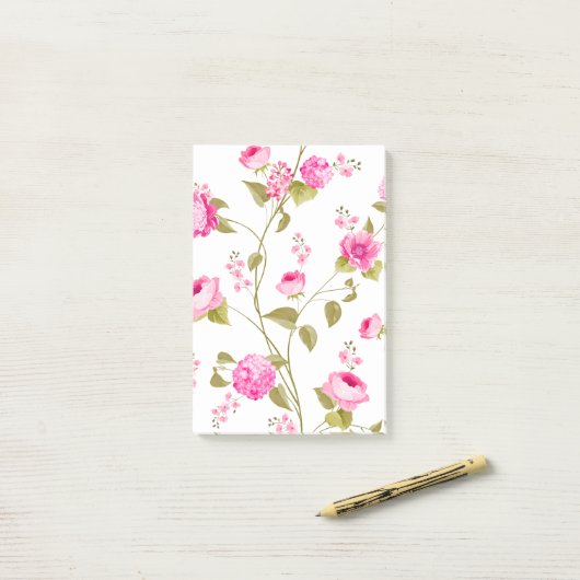 Flowers Pattern 19 Post-it® Notes (Op bureau)