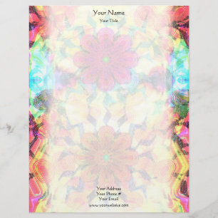 Flowers Pattern Letterhead Briefhoofd Ontwerp