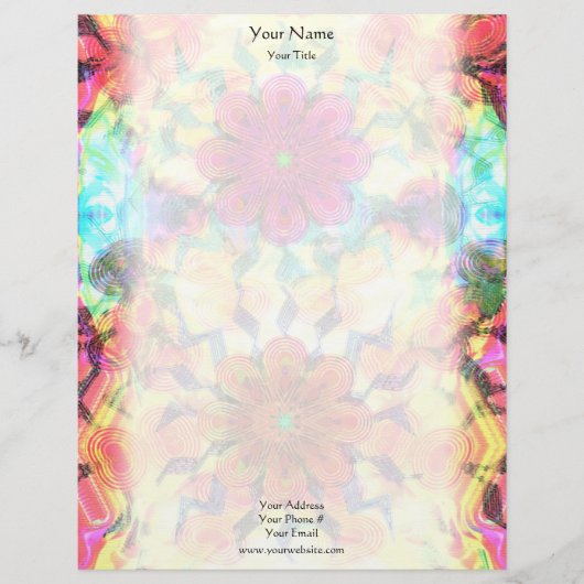 Flowers Pattern Letterhead Briefhoofd Ontwerp (Voorkant)