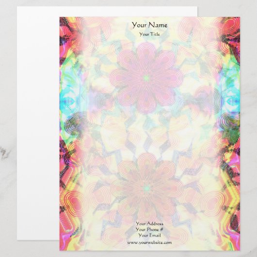 Flowers Pattern Letterhead Briefhoofd Ontwerp (Voorkant / Achterkant)