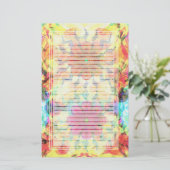 Flowers Pattern Lined Stationery Briefpapier (Staand voorkant)
