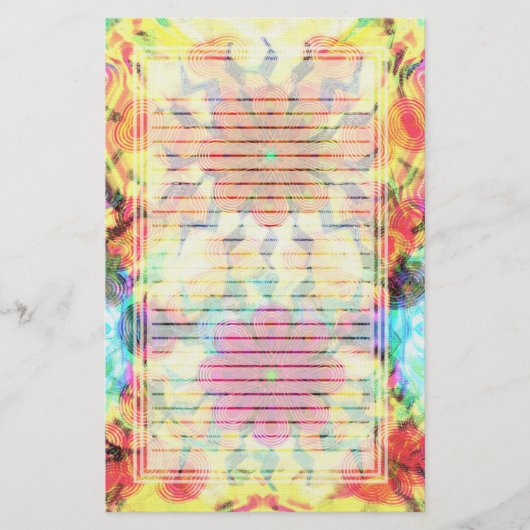 Flowers Pattern Lined Stationery Briefpapier (Voorkant)