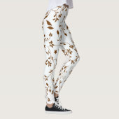 Flowers Pattern White en Brown Leggings (Rechts)