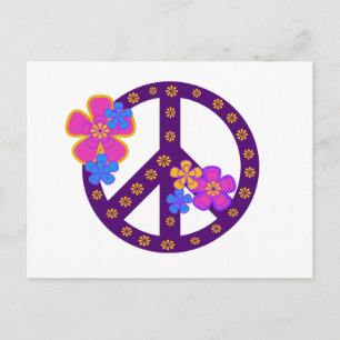 Flowers Peace Symbol Briefkaart