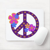 Flowers Peace Symbol Muismat (Met muis)
