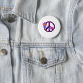 Flowers Peace Symbol Ronde Button 5,7 Cm (In situ)