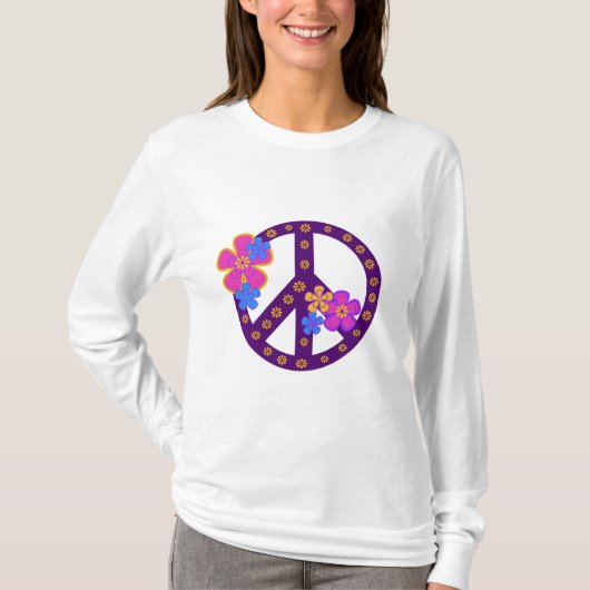 Flowers Peace Symbol T-shirts en cadeaus (Voorkant)