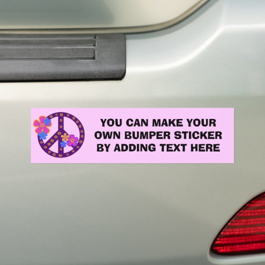 Flowers Peace Symbol T-shirts en cadeaus Bumpersticker (Op auto)