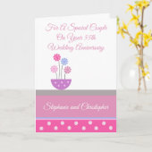 Flowers Personalized 55th Wedding Jubileum Kaart (Gele Bloem)