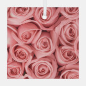 Flowers | Pink Roses Glas Ornament (Achterkant)