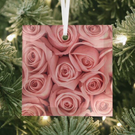 Flowers | Pink Roses Glas Ornament (Insitu)