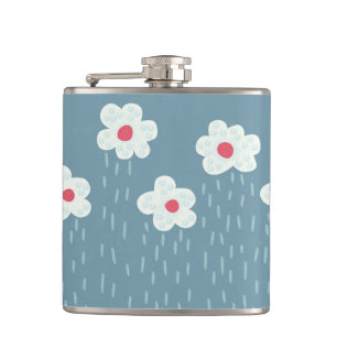 Flowers Raining Springtime Blue Gloomy Fun Heupfles