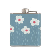 Flowers Raining Springtime Blue Gloomy Fun Heupfles (Achterkant)