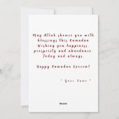 Flowers Ramadan Kareem Holiday Kaart (Achterkant)