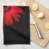 Flowers Red Gerbera Daisy Theedoek (Quarter Fold)