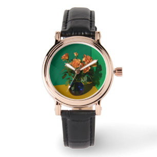 Flowers Roses in Vase Horloge