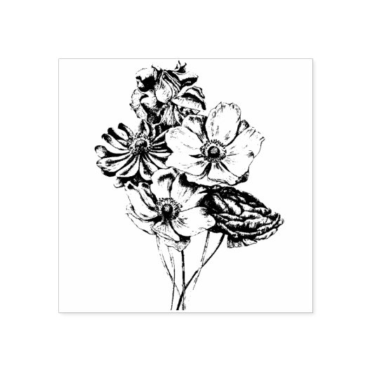   Flowers Rubber Stamp Rubberstempel (Afrduk)