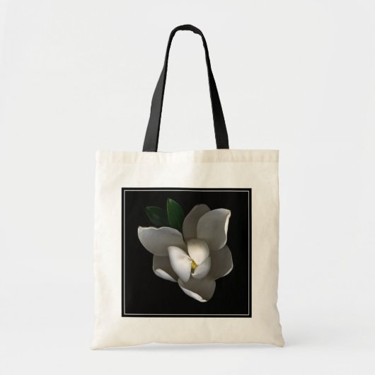 Flowers Single White Magnolia Blossom Tote Bag (Voorkant)