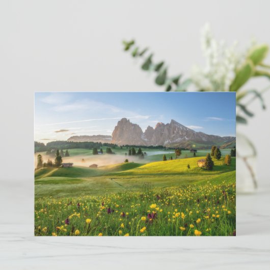 Flowers | Spring Alpe di Siusi Langkofel Bedankkaart (Staand voorkant)