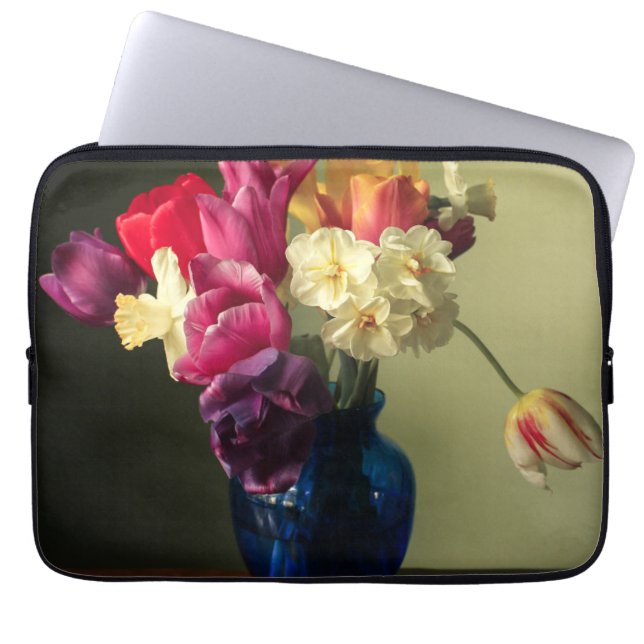 Flowers | Spring Flower Bouquet Laptop Sleeve (Voorkant)