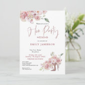 Flowers Stiletto Weekend Itinerary Hen Party Kaart (Staand voorkant)