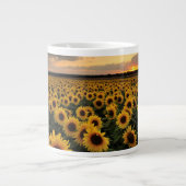 Flowers | Sunflower Field Extra Grote Beker (Voorkant)