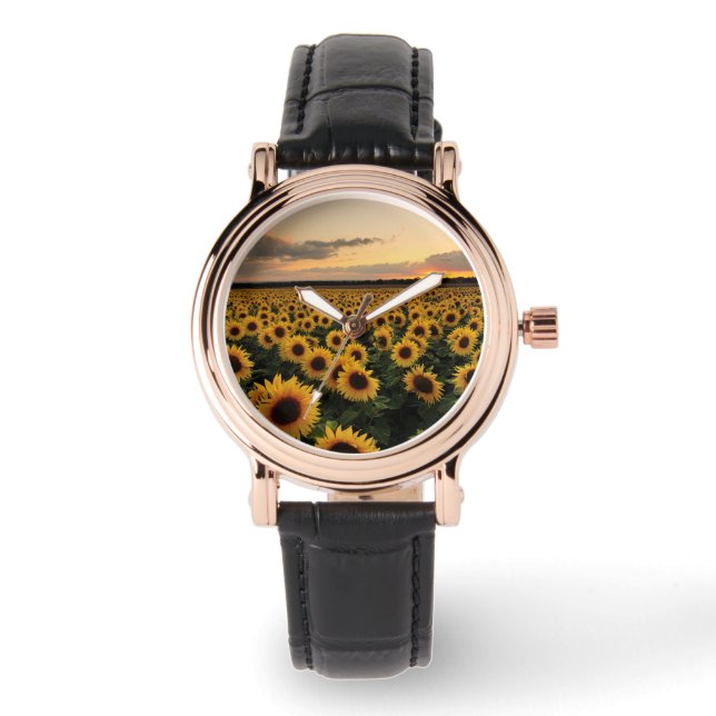 Flowers | Sunflower Field Horloge (Voorkant)