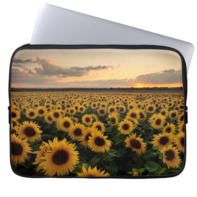 Flowers | Sunflower Field Laptop Sleeve (Voorkant)