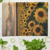 Flowers | Sunflower Field Theedoek (Gevouwen)