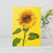 Flowers Sunflower on Yellow Bedankkaart (Staand voorkant)