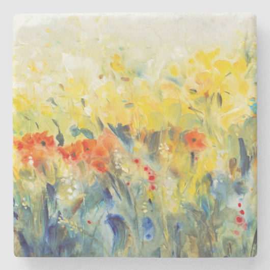 Flowers Sway II Stenen Onderzetter (Voorkant)