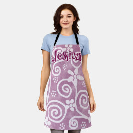 Flowers Swirls Pink White Pattern Personalized Schort