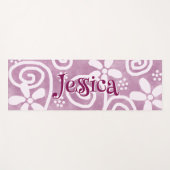 Flowers Swirls Pink White Pattern Personalized Yogamat (Voorkant (horizontaal))