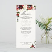 Flowers Terracotta Cream Burgundy Wedding Menu (Staand voorkant)