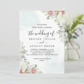 Flowers Wedding Uitnodiging (Staand voorkant)