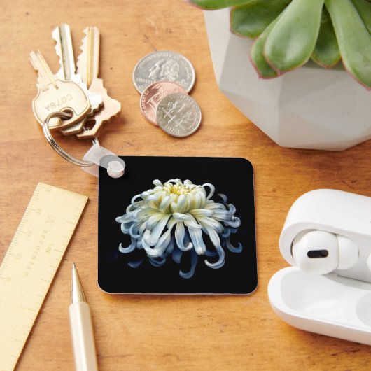 Flowers White Chrysanthemum Sleutelhanger (Bureau)