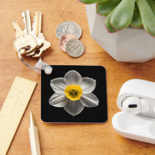 Flowers   White Daffodil Flower Sleutelhanger